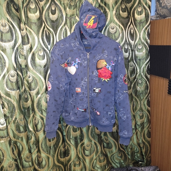 Custom Designer LA40 Zipper Hoodie sweater, size Large mens - Picture 3 of 7